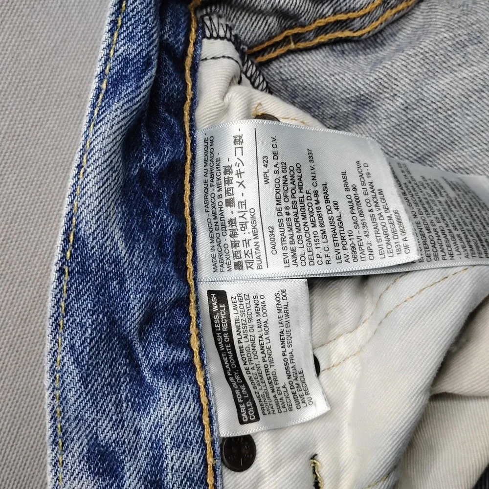 Levis 511 Slim Fit Jeans Mens 29x32 Light Wash Distressed Denim 32-3455